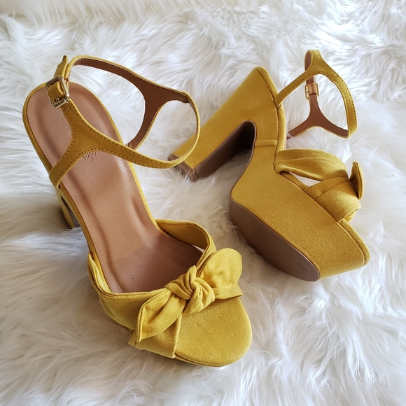 Charlotte Russe Shoes - Yellow Sweet Platform Heels